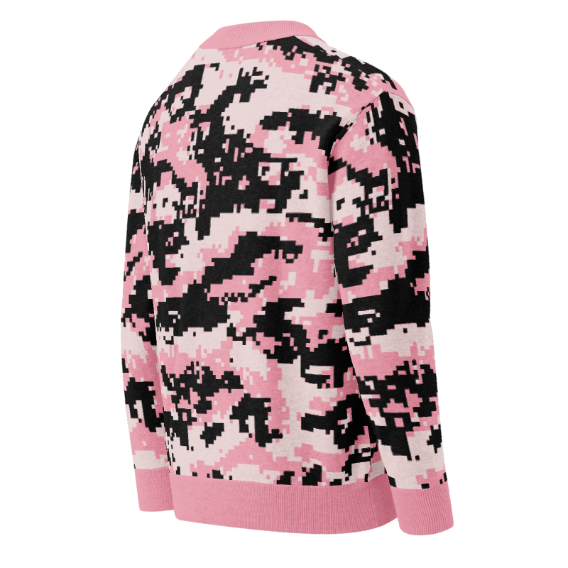 Pink Digital Camouflage Knitted cardigan