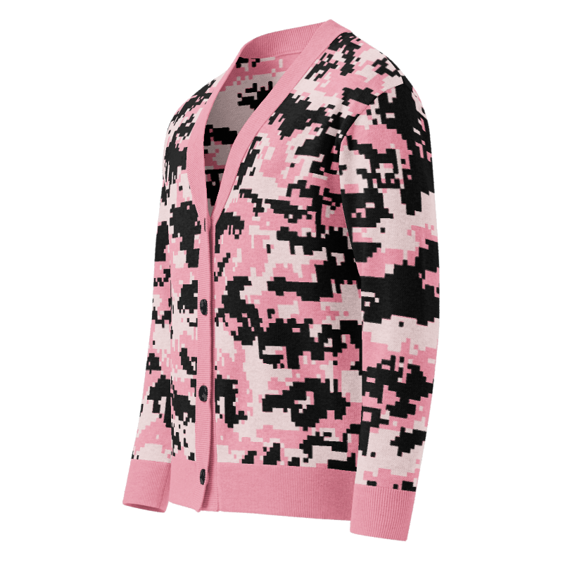 Pink Digital Camouflage Knitted cardigan