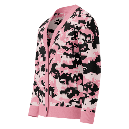Pink Digital Camouflage Knitted cardigan